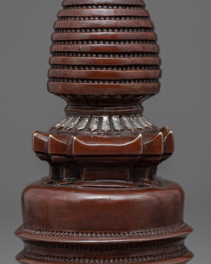 Silver Plated Stupa | Himalayan Art