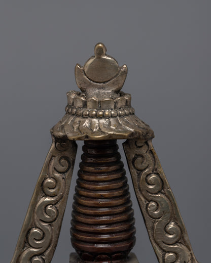 Buddhist Stupa For Home Decor | Silver Plated Stupa