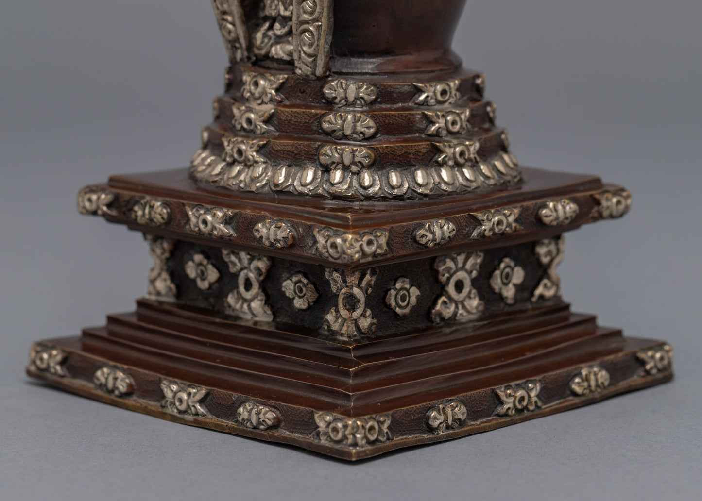 Buddhist Stupa For Home Decor | Silver Plated Stupa