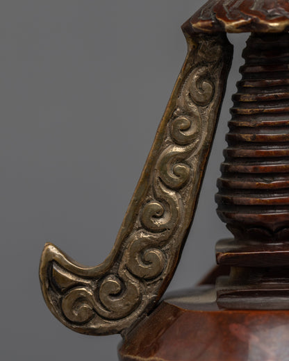 Tibetan Buddhist Stupa | Silver Plated Stupa