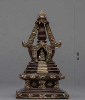 Tibetan Buddhist Stupa | Silver Plated Stupa