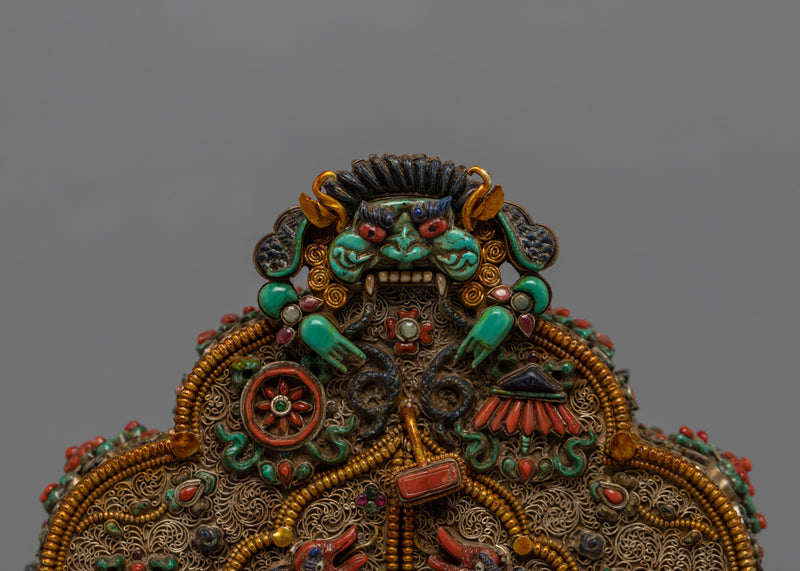 Statue Crafted Gahu Box | Gemstones Embedded