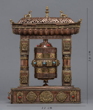 Zen Incense Burner with Prayer Wheel | Handmade Burner For Meditation