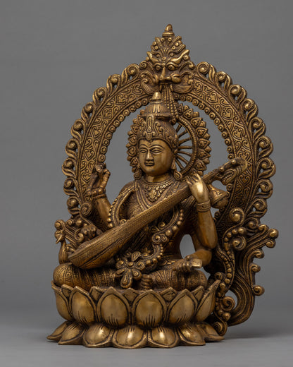 Saraswati Goddess Statue | Traditional Goddess Of Wisdom Statue
