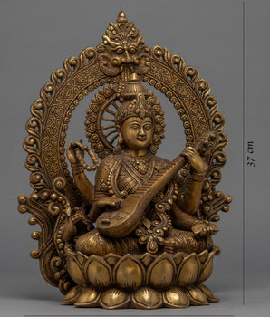 Saraswati Goddess Statue | Traditional Goddess Of Wisdom Statue
