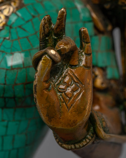 Green Tara Indoor Sculpture | Female Buddha Art