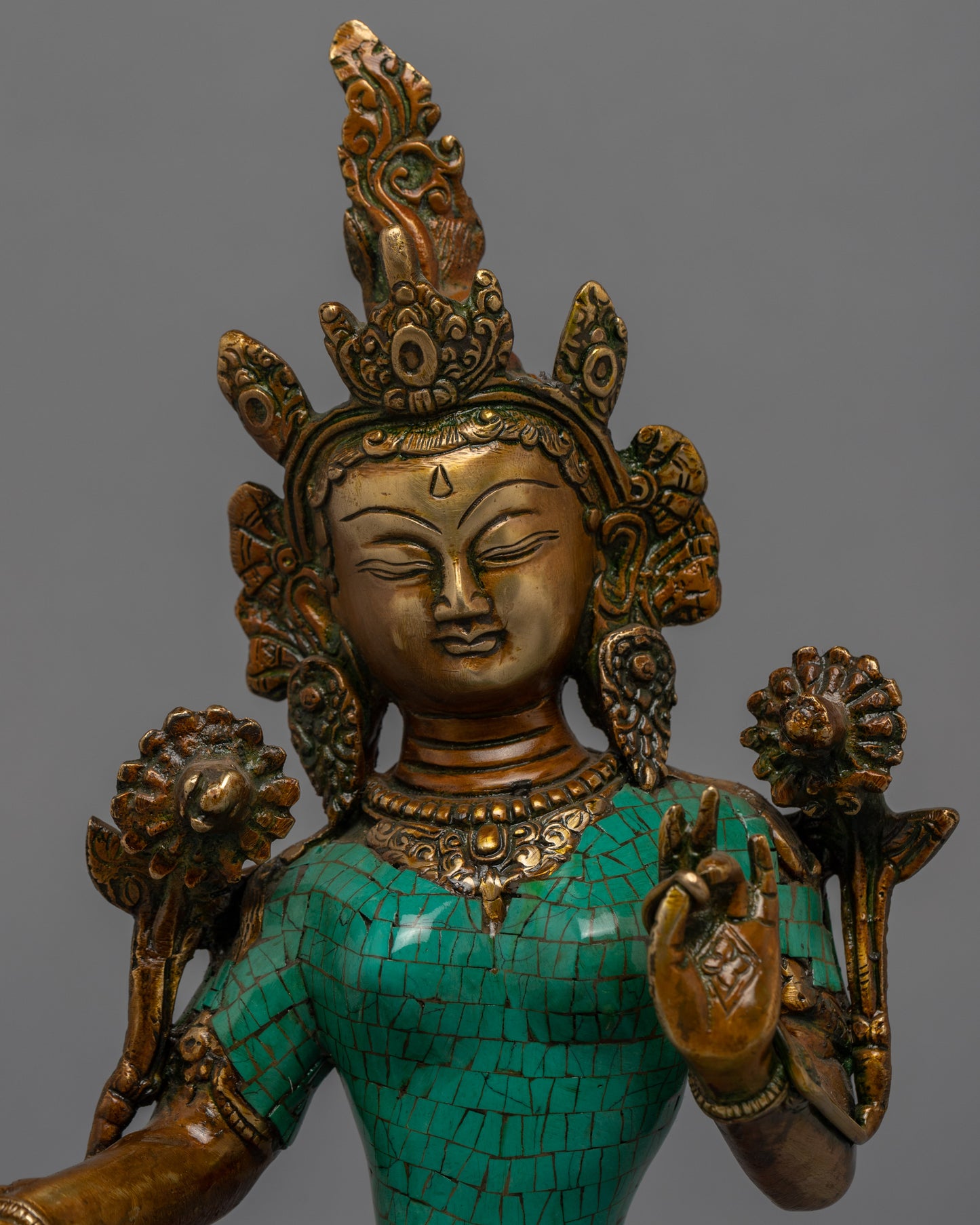 Green Tara Indoor Sculpture | Female Buddha Art