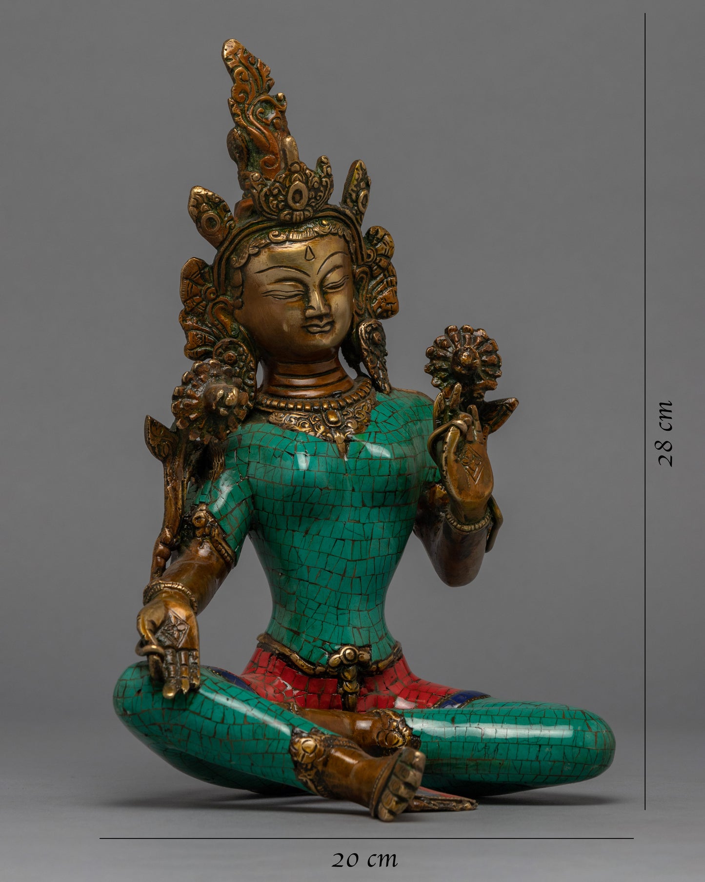 Green Tara Indoor Sculpture | Female Buddha Art