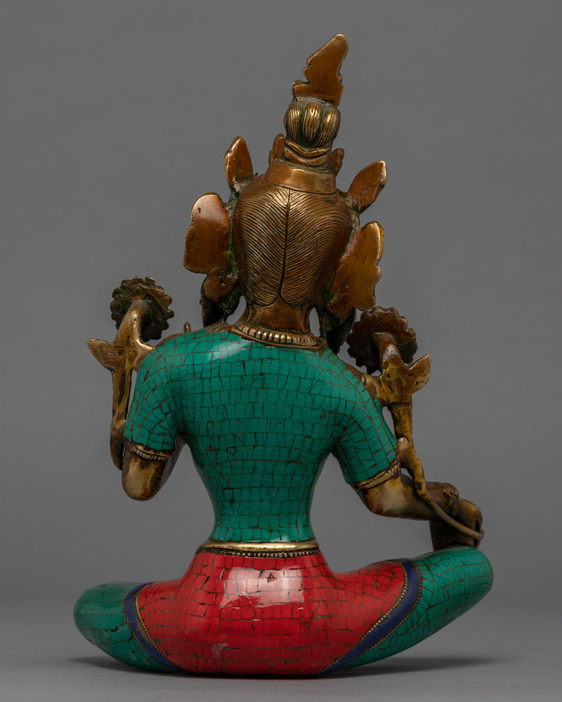 Green Tara Indoor Sculpture | Female Buddha Art
