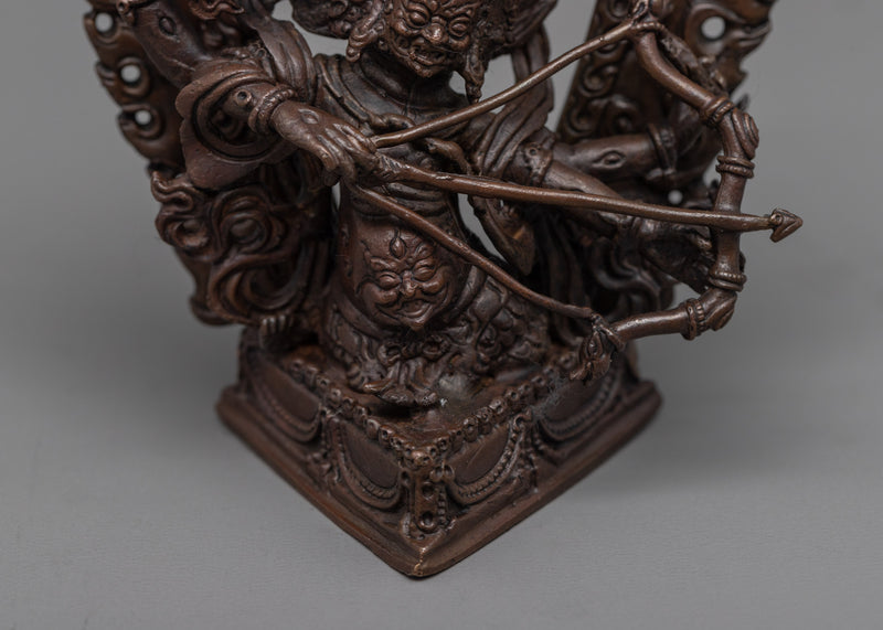 Copper Rahula Statue for Meditation and Ritual | Machine Made Buddhist Statue