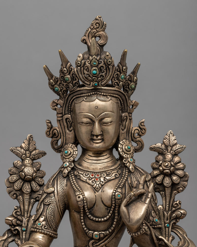Green Tara Bodhisattva Statue | Traditional Tibetan Style Buddhist Statue
