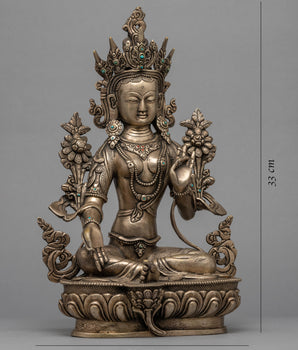 Green Tara Bodhisattva Statue | Traditional Tibetan Style Buddhist Statue