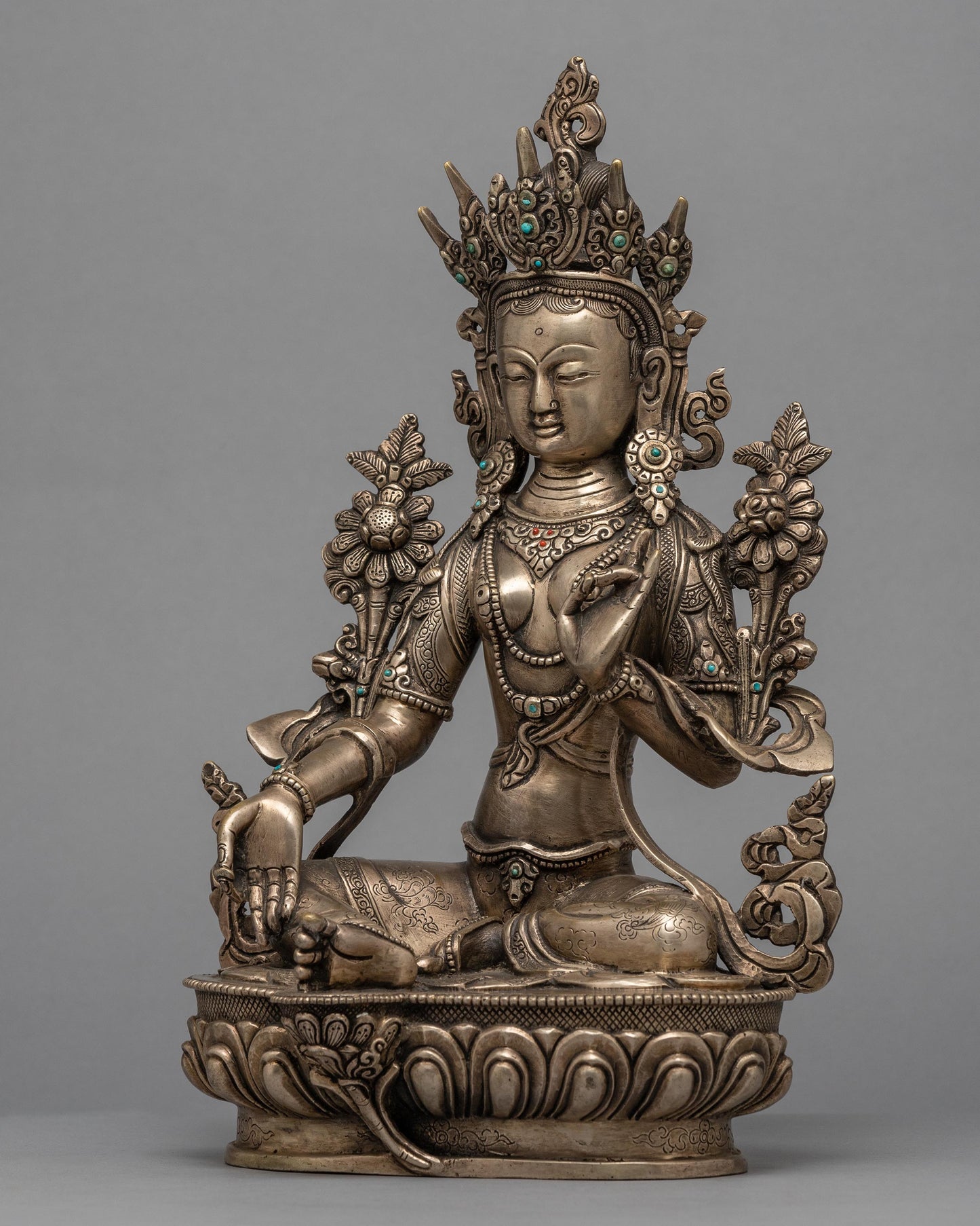 Green Tara Bodhisattva Statue | Traditional Tibetan Style Buddhist Statue