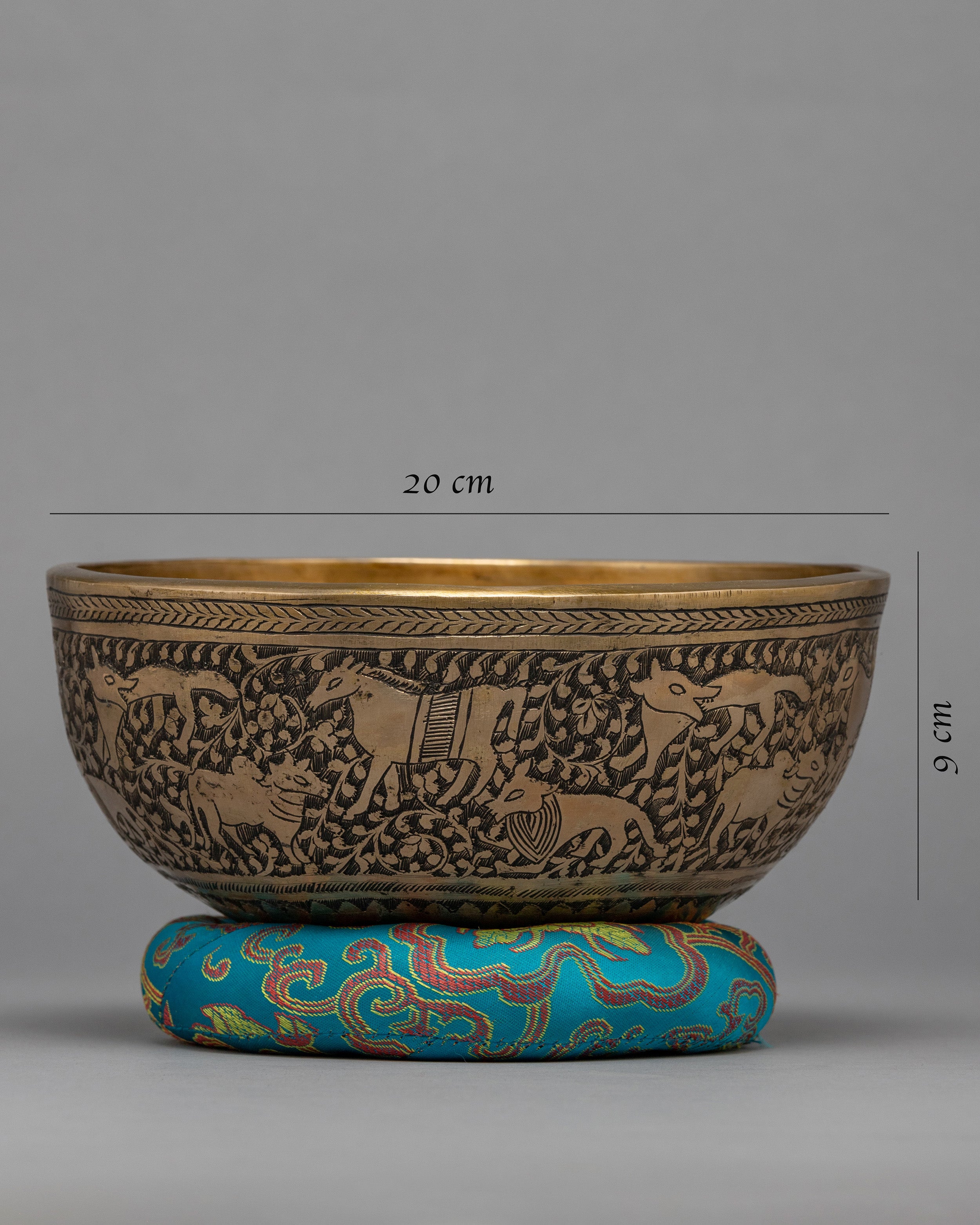 Carved Singing Bowl | Traditional Hand Hammered Bowl
