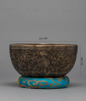 Antique Carving Singing Bowl | Birds Design Singing bowl