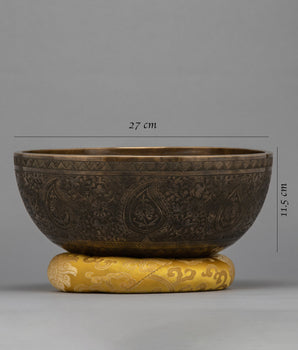 Buddhist Singing Bowl | Traditional Art | Antique Carved Bowl