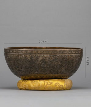 Singing Bowl for Healing | Hand-Hammered Bowl | Antique Carvings