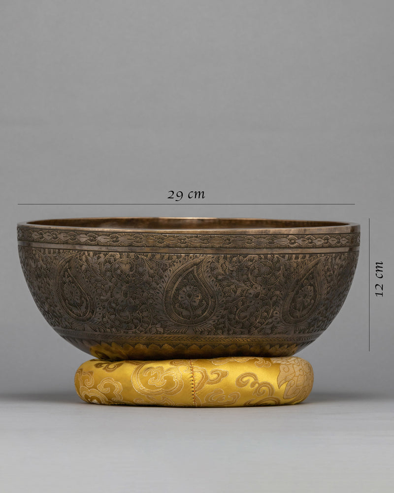 Singing Bowl for Healing | Hand-Hammered Bowl | Antique Carvings