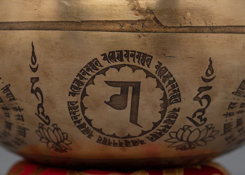 Handcrafted Brass Singing Bowl | Buddhist Art With Mantra Crafted