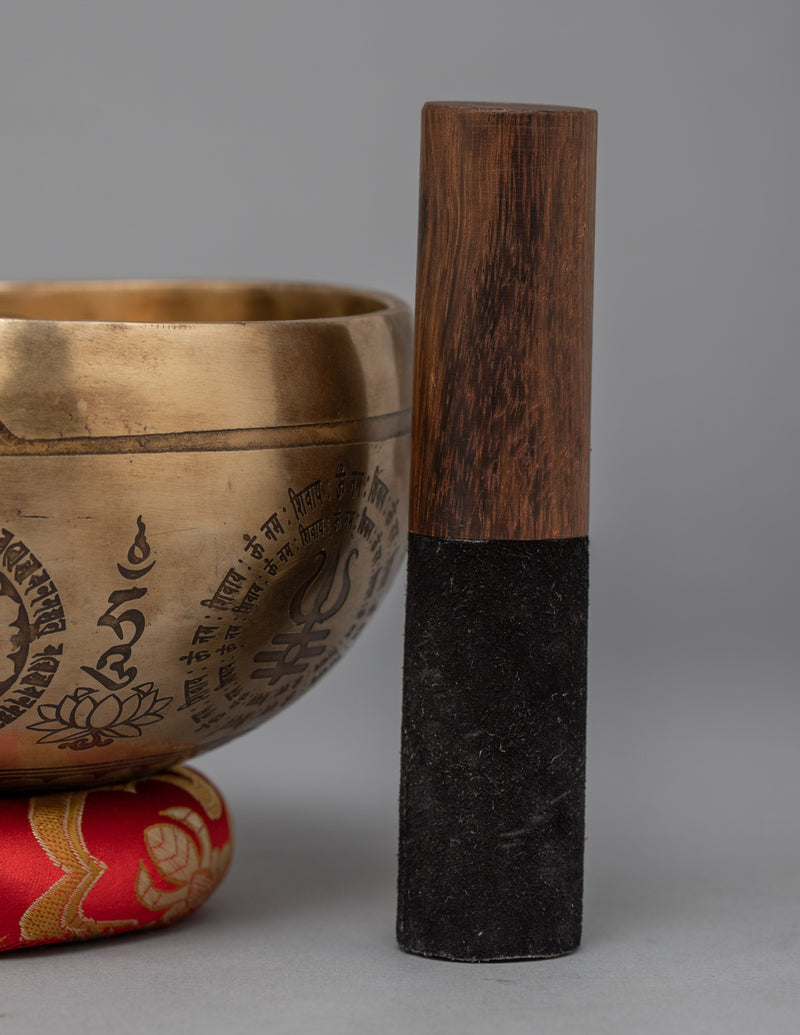 Handcrafted Brass Singing Bowl | Buddhist Art With Mantra Crafted