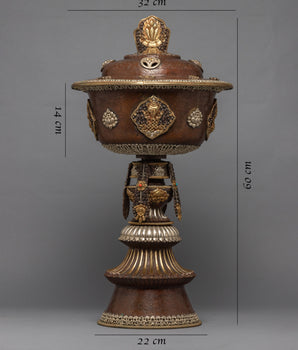 Tibetan Butter Lamp Set | Handcarved Lamp Set