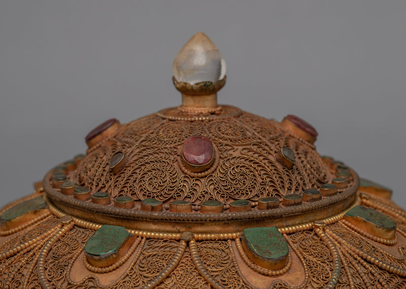 Copper Nesi Dhupur Pot | Traditional Buddhist Art | Religious Gift Ideas