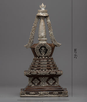 Tibetan Buddhist Stupa | Silver Plating