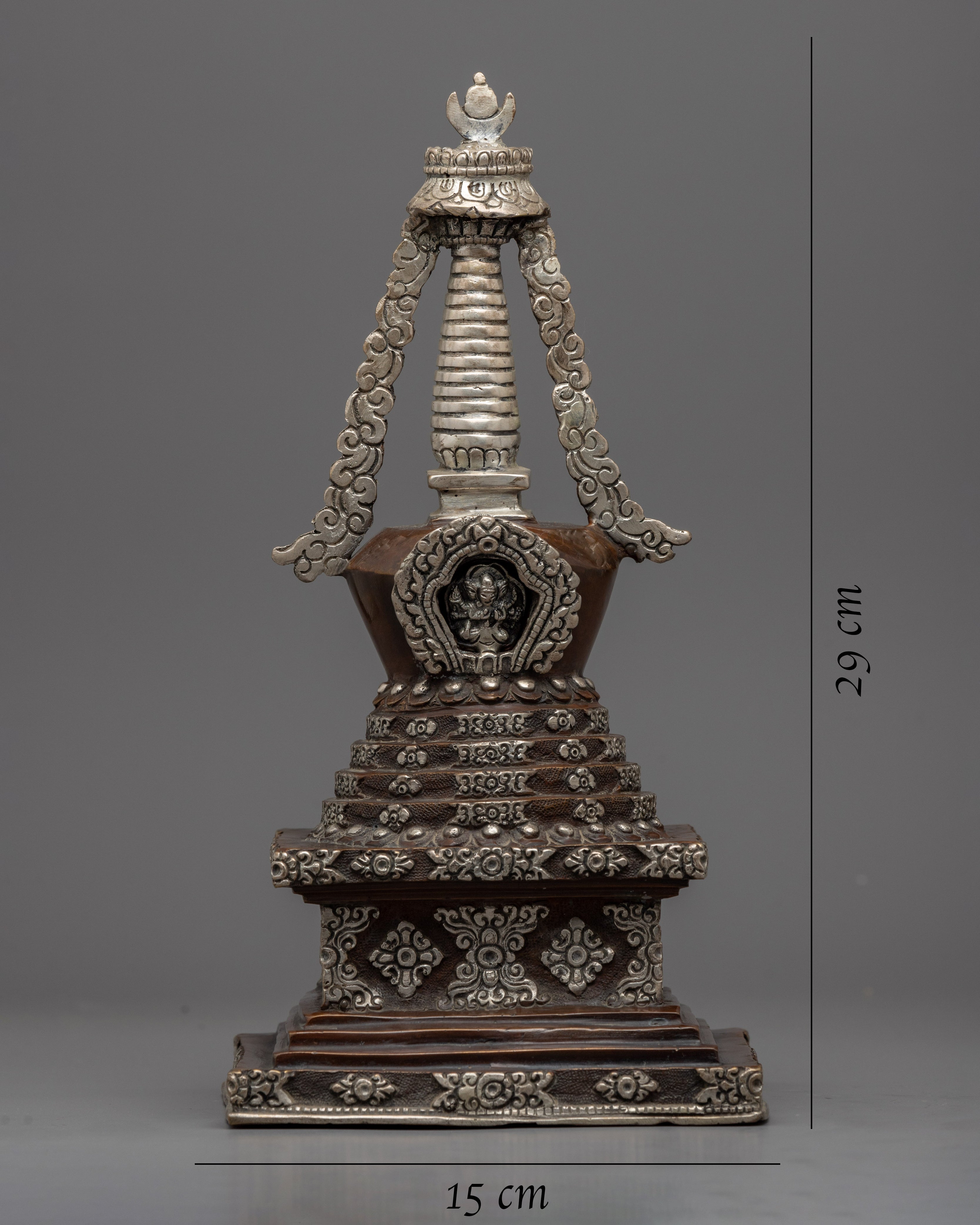 Tibetan Buddhist Stupa | Silver Plating