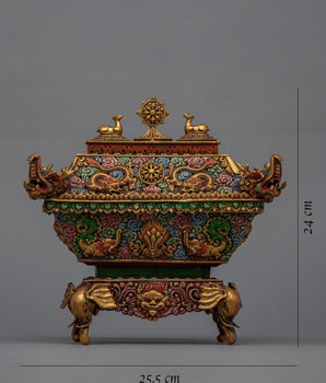 Buddhist Incence Burner |  24K Gold Plating