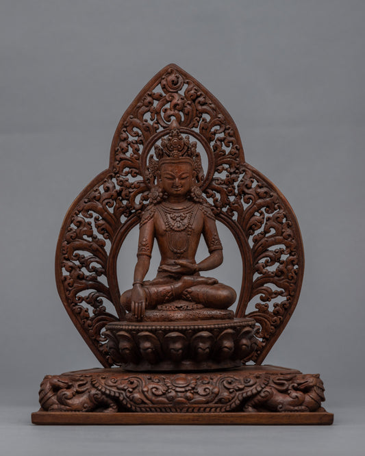 Wooden Shakyamuni Statue