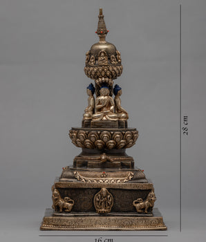 Tibetan Stupa | Handcrafted Buddhist Shrine | Ritual Chorten