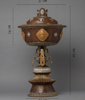 Buddhist Butter Lamp Set | Tibetan Home Decor | Handcrafted Nepalese Art