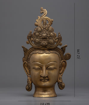 Hand-Carved Buddha Head Statue For Home Decoration | Historical Buddha Figurine As Spiritual Room Decor