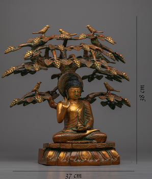 Golden Buddha Statue | Himalayan Traditionally Crafted