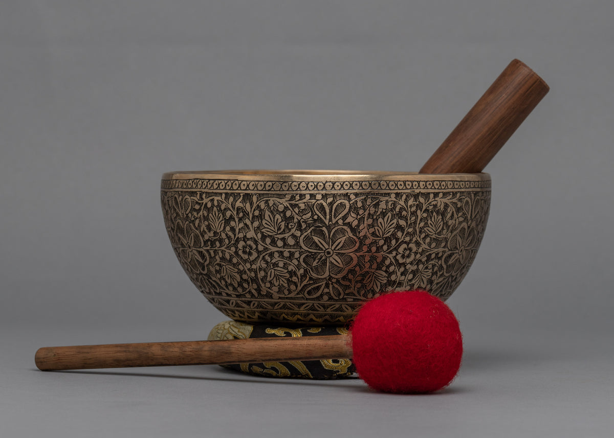 Full Carving Singing Bowl | Flower Design Bowl