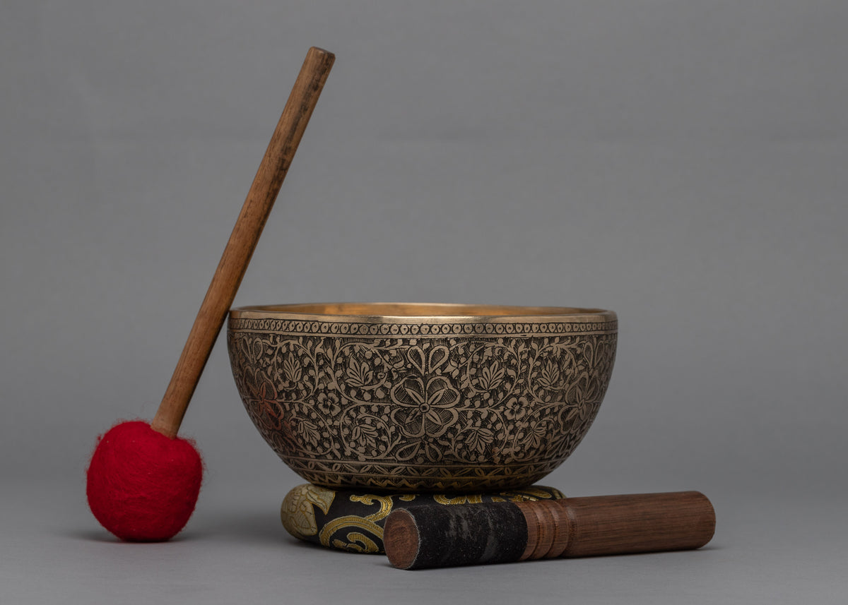 Full Carving Singing Bowl | Flower Design Bowl
