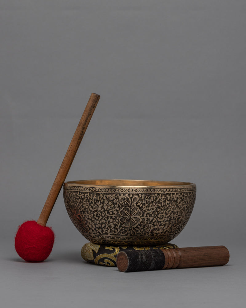 Full Carving Singing Bowl | Flower Design Bowl