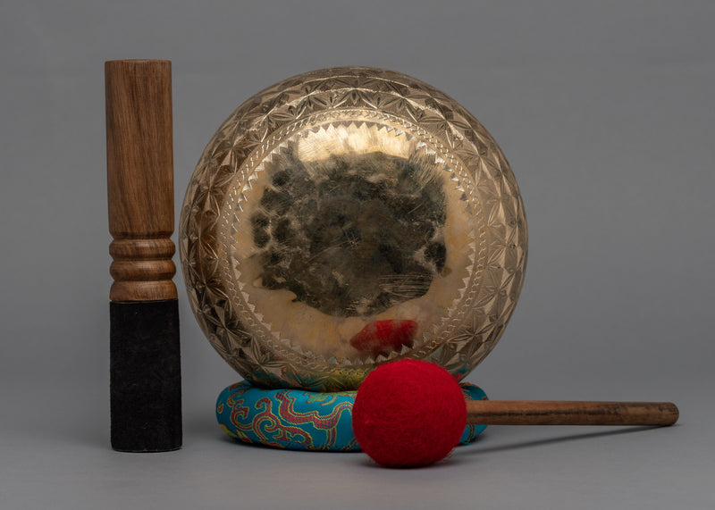 Shiny Carving Singing Bowl | Tibetan Artwork