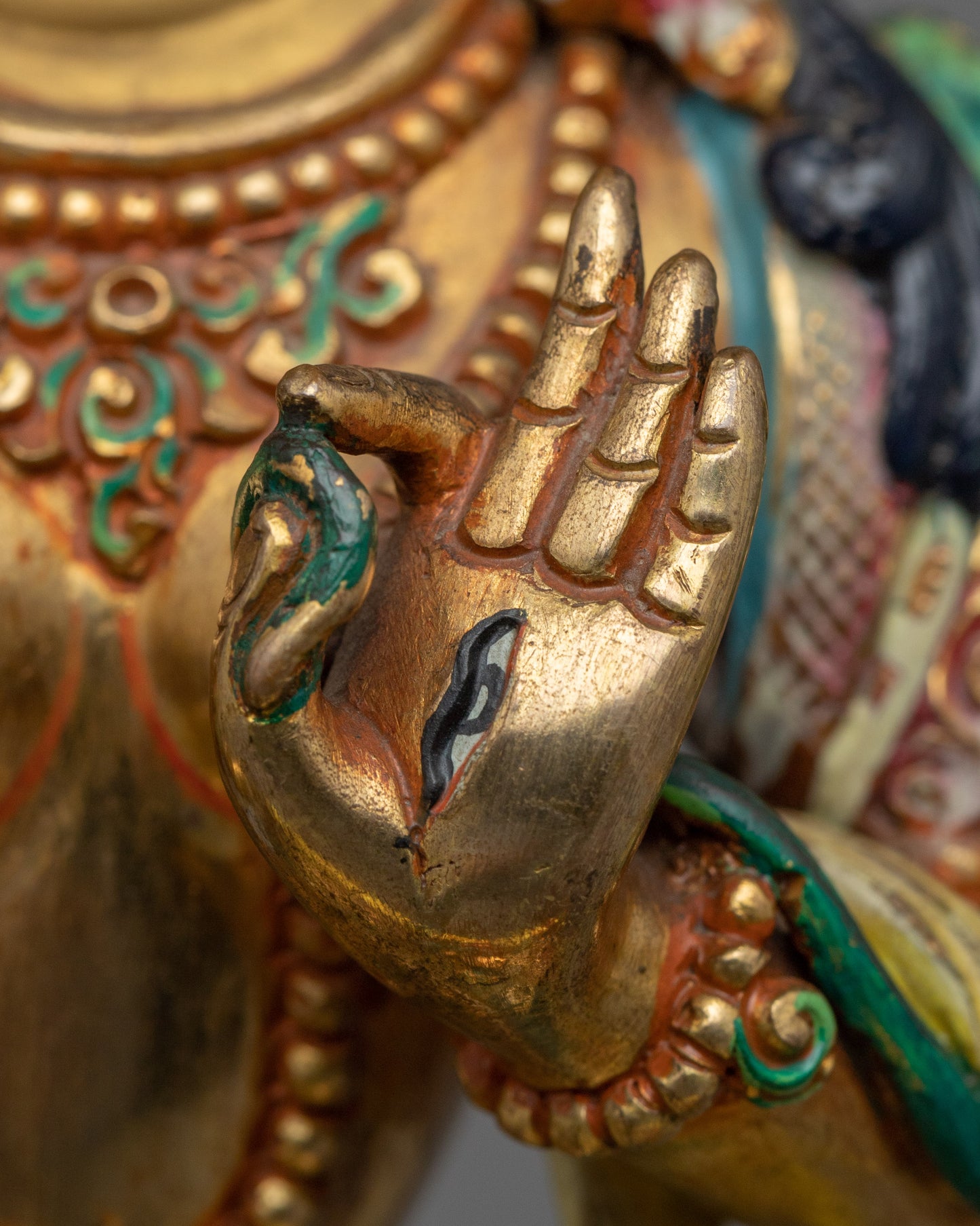 Himalayan Style Gold-Gilded Statue For White Tara Mantra Practice | Tibetan Art Plated with Gold