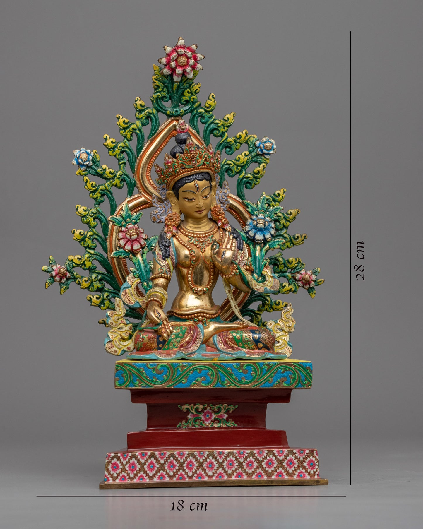 Himalayan Style Gold-Gilded Statue For White Tara Mantra Practice | Tibetan Art Plated with Gold