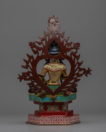 Himalayan Style Gold-Gilded Statue For Vajrasattva Mantra Practice | Tibetan Dorje Sempa Artcraft