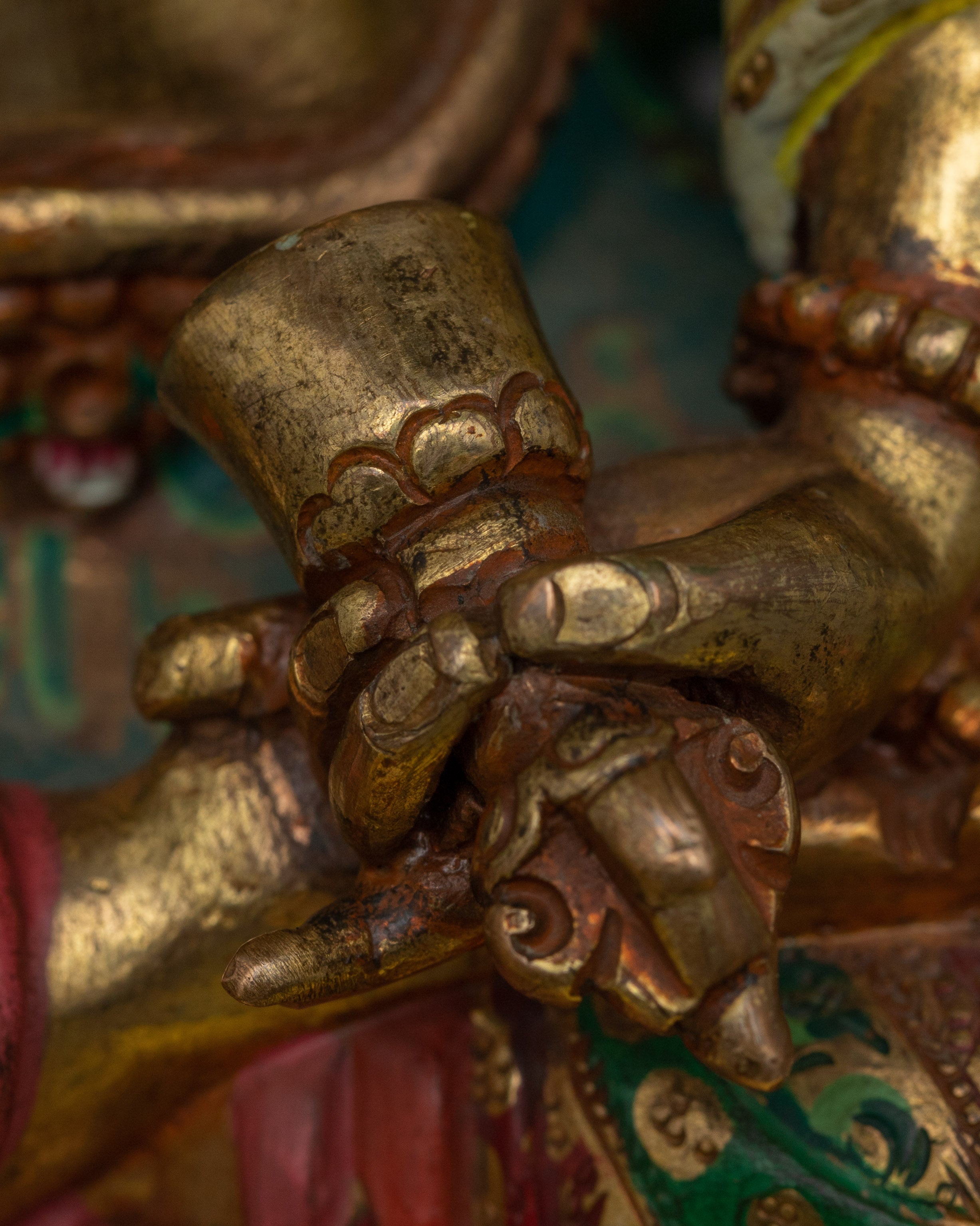 Himalayan Style Gold-Gilded Statue For Vajrasattva Mantra Practice | Tibetan Dorje Sempa Artcraft