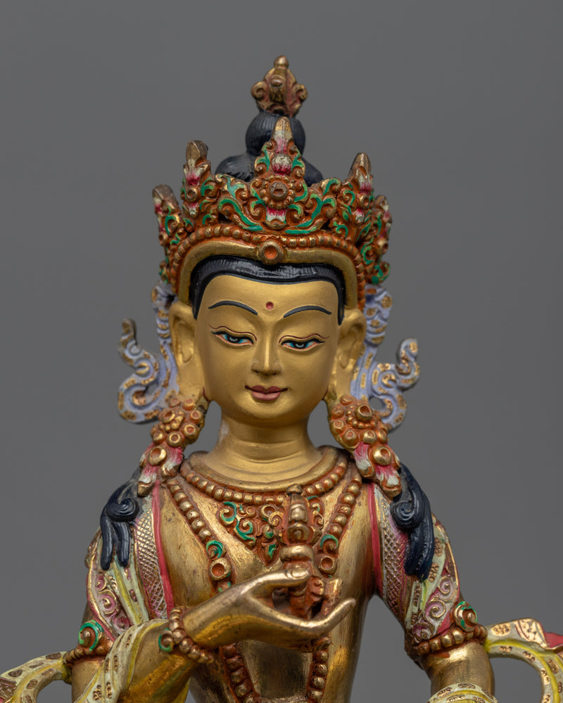 Himalayan Style Gold-Gilded Statue For Vajrasattva Mantra Practice | Tibetan Dorje Sempa Artcraft