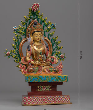 Gold-Gilded Amitayus Buddha Statue For Prayers | Amitayus The Buddha of Eternal Life Artcraft