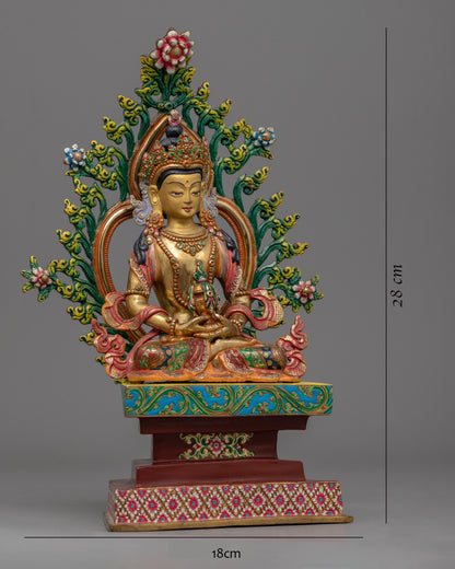 Gold-Gilded Amitayus Buddha Statue For Prayers | Amitayus The Buddha of Eternal Life Artcraft