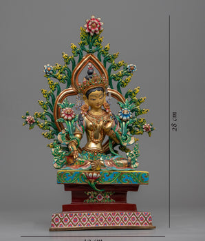 Green Tara Sculpture for Prosperity | Beautiful Bodhisattva Green Tara Statue