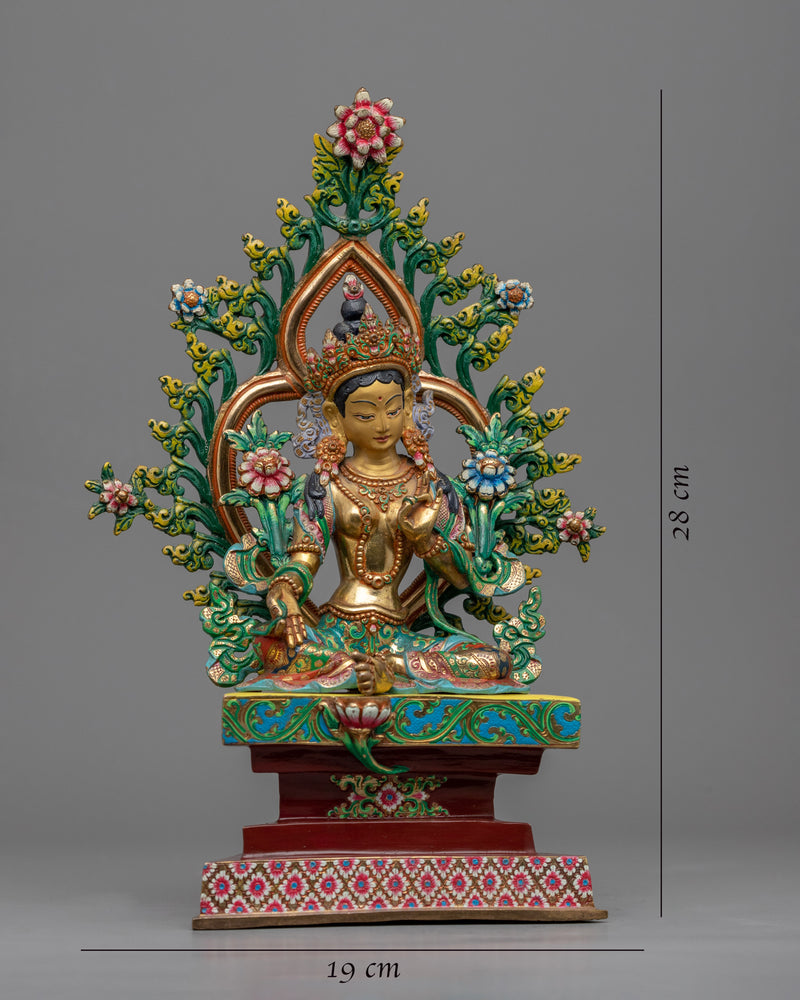 Green Tara Sculpture for Prosperity | Beautiful Bodhisattva Green Tara Statue