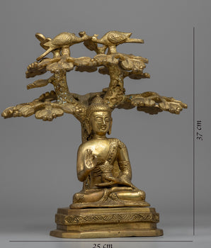 Brass Buddha Statue | Shakyamuni Buddha Sculpture for Meditation