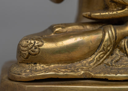 Brass Buddha Statue | Shakyamuni Buddha Sculpture for Meditation