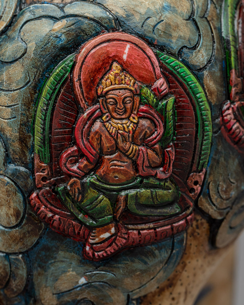 Buddhist Conche Shell | Deity Carved Sankha